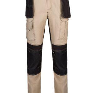 Pantalón canvas stretch bicolor con bolsillos flotantes