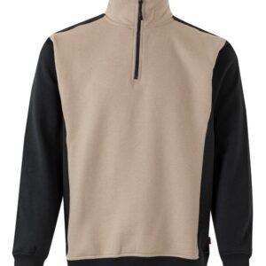 Sudadera bicolor con media cremallera