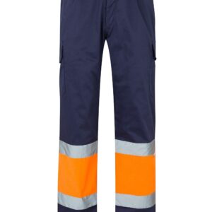 Pantalón forrado bicolor multibolsillos