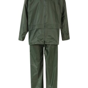 Traje de lluvia dos piezas con capucha oculta