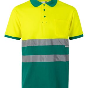 Polo algodón bicolor manga corta