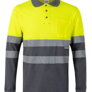 Polo algodón bicolor manga larga