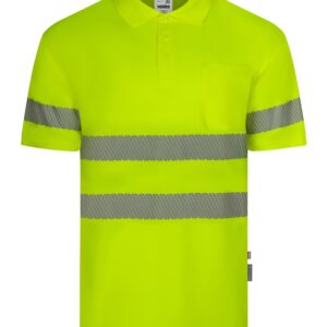 Polo poliéster reciclado manga corta cinta segmentada