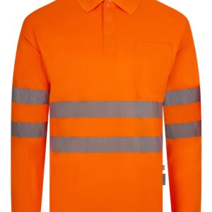 Polo poliéster reciclado manga larga cinta segmentada