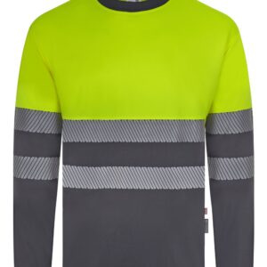 Camiseta poliéster reciclado bicolor manga larga cinta segmentada