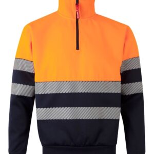Sudadera bicolor con media cremallera cinta segmentada