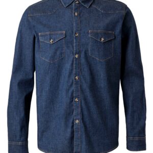 Camisa denim stretch manga larga hombre