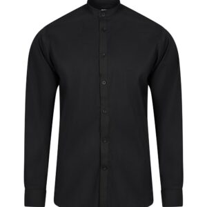 Camisa cuello tirilla stretch manga larga hombre