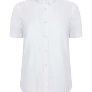 Camisa cuello tirilla stretch manga corta mujer