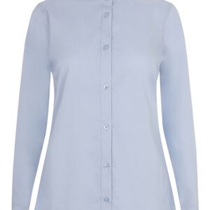 Camisa cuello tirilla stretch manga larga mujer