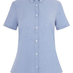 Camisa oxford stretch manga corta mujer
